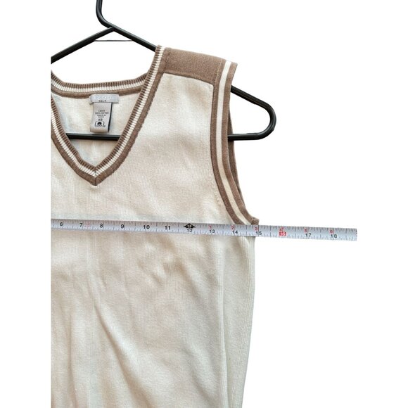 Izod‎ Golf Vest White Brown Lining Woman's XS Activewear V Neck | H2 - Picture 4 of 5